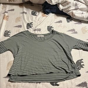 PROJECT SOCIAL T Striped Crop Tee - Size M